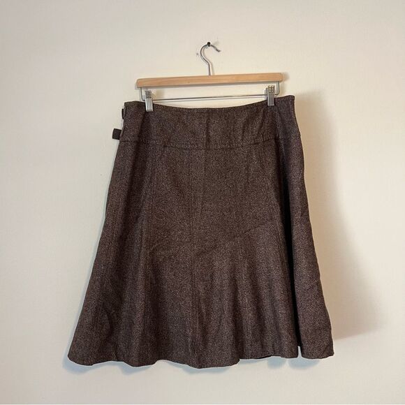 Sundance Brown Wool Wrap Mini Skirt Size 16 A-line Academia - Picture 7 of 8